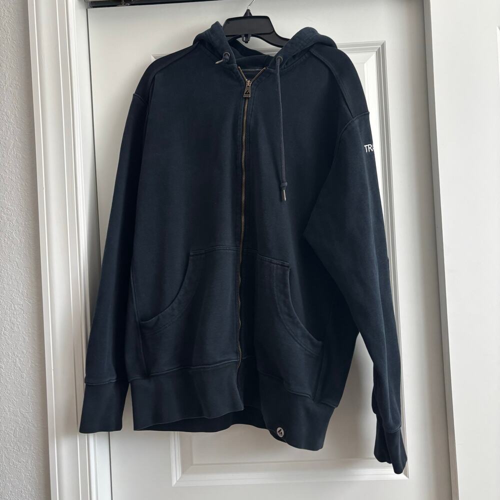 American Giant Men’s Relaxed Classic Full Zip Black Sz XXL Company Embriodery